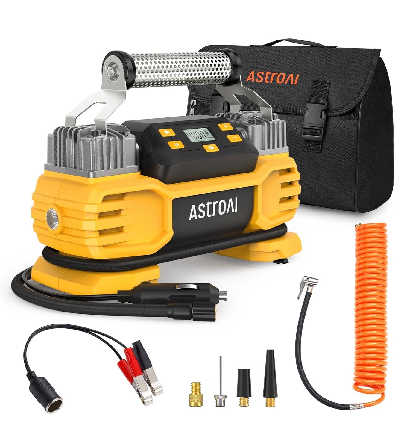 NEW - AstroAI Twin Cylinder Portable Air Compressor – Fast Digital Tire Inflator